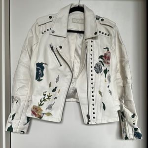 BLANKNYC Floral Embroidered Moto Jacket